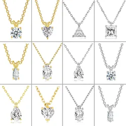 Crystal Pendants Necklace For Women Heart Zirconia Gold Color Choker Necklaces Anniversary Birthday Wedding Fashion Jewelry