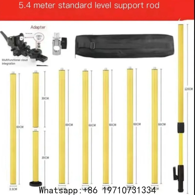 3.36M 4.8M 5.4M Laser Level Extend Bracket Fast Lifting Telescoping Ceiling Pole 1/4
