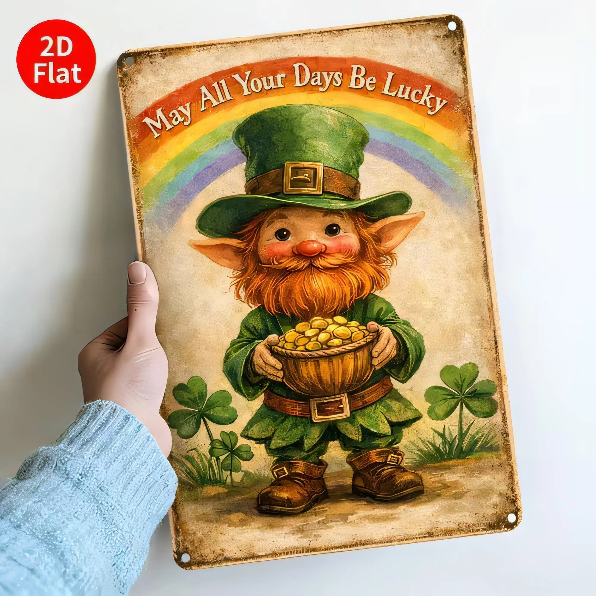 Tin Sign St Patrick Day Lucky Leprechaun Quote Metal Plaque May All Your Days Be Lucky Vintage Retro Wall Decor for Bar Pub Gara
