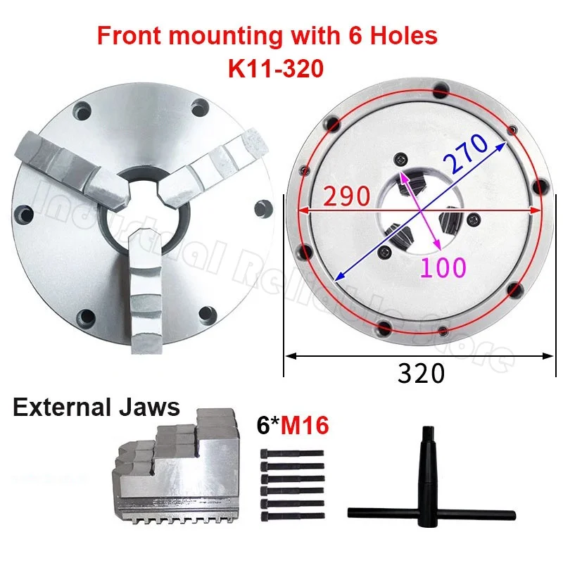 K11-320 K11-320A 3 jaw chuck 320MM Dia Manual lathe chuck 3-Jaw Self-centering Chuck 12.6