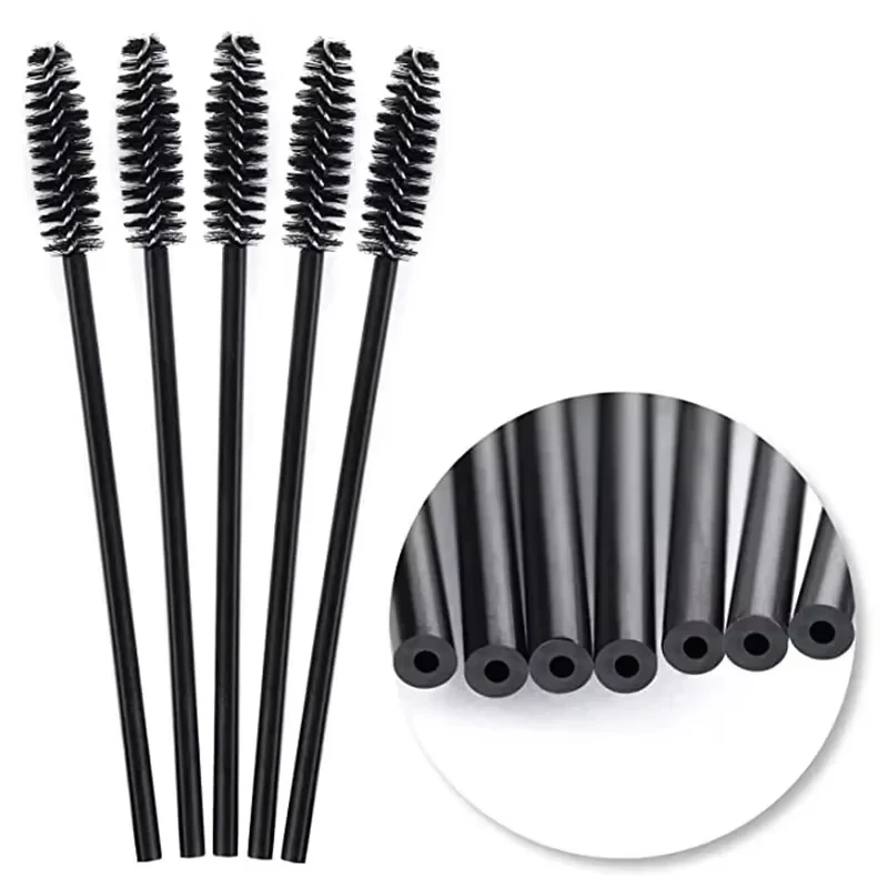Black Disposable Eyelash Mascara Brushes 50 Pcs Pack Wholesale for Eyelash Extension Eyebrow Makeup Tool
