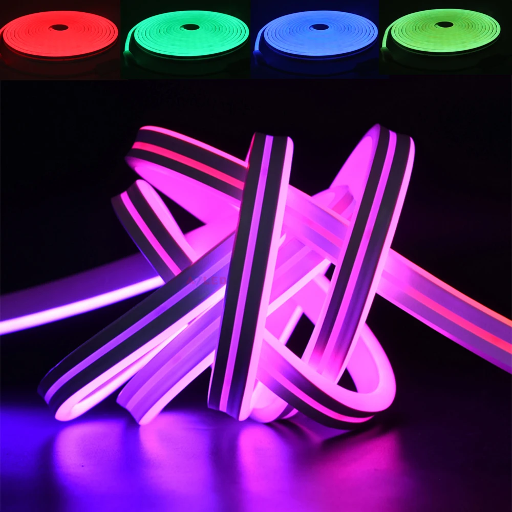 Imagem -05 - Rgb Led Neon Light Strip Tubo de Corda Flexível Impermeável Wi-fi Música Controle ir Home Decor Iluminação 12v Smd 2835 120leds m