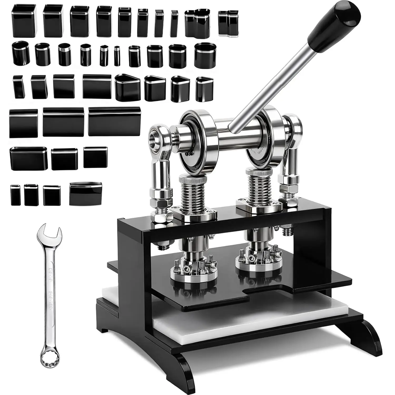 

Leather Cutting Machine 1 5 Ton 20 20cm Leather Hand Press Dual Guide Shafts Die Cut Machine with 39 pcs Hole Punch Tool Set