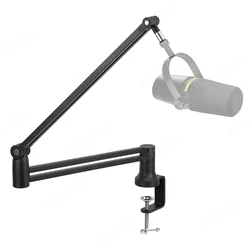 Adjustable Microphone Stand Low Profile Mic Arm Extended Riser with Cable Management Microphone Boom Arm for AM8 K688 A8 A6V