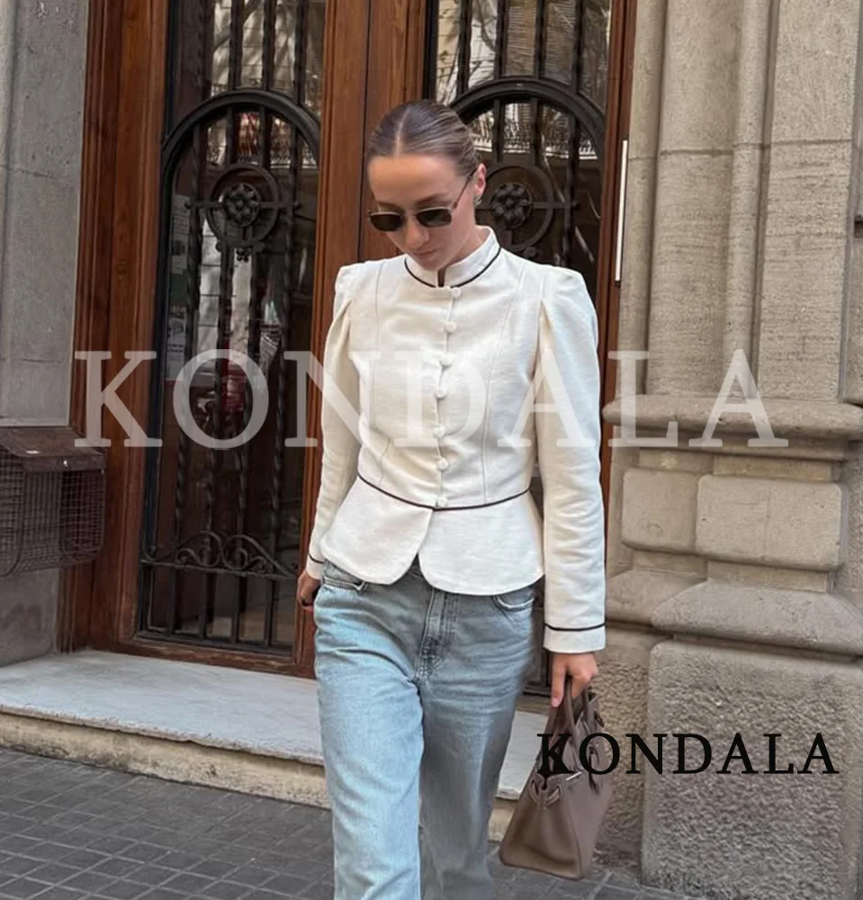 KONDALA Trendiger Street-Style Slim Blazer für Damen, Elegante Frühlingsjacke mit Knöpfen, Neue 2026 Mode Schicke Casual-Jacke – Detail 4
