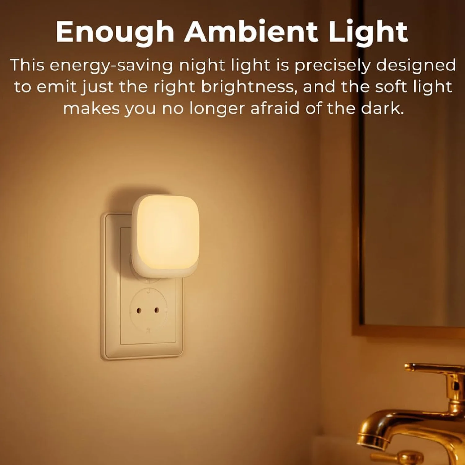 1/2/4pcs EU Plug-In Night Light Plug-In Wall Night Light Dusk to Dawn Sensor LED Night Light for Bedroom, Hallway