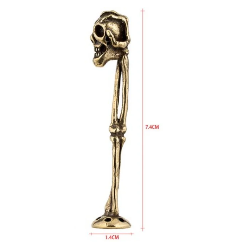 Brass Metal Creative Tobacco Pipe Tamper Tool Pipe Cleaning Tool Skull Statue