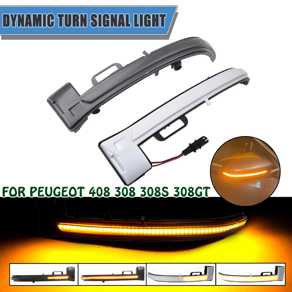 

Светодиодный последовательный поворотник, боковое зеркало, указатель поворота, динамический индикатор, автомобильные стайлинговые лампы для Peugeot 308 T9 308 SW II Mk2