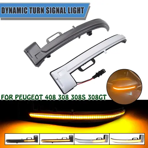 LED Sequential Blinker Side Wing Mirror Turn Signal Light Dynamic Indicator Car Styling Lamps For Peugeot 308 T9 308 SW II Mk2