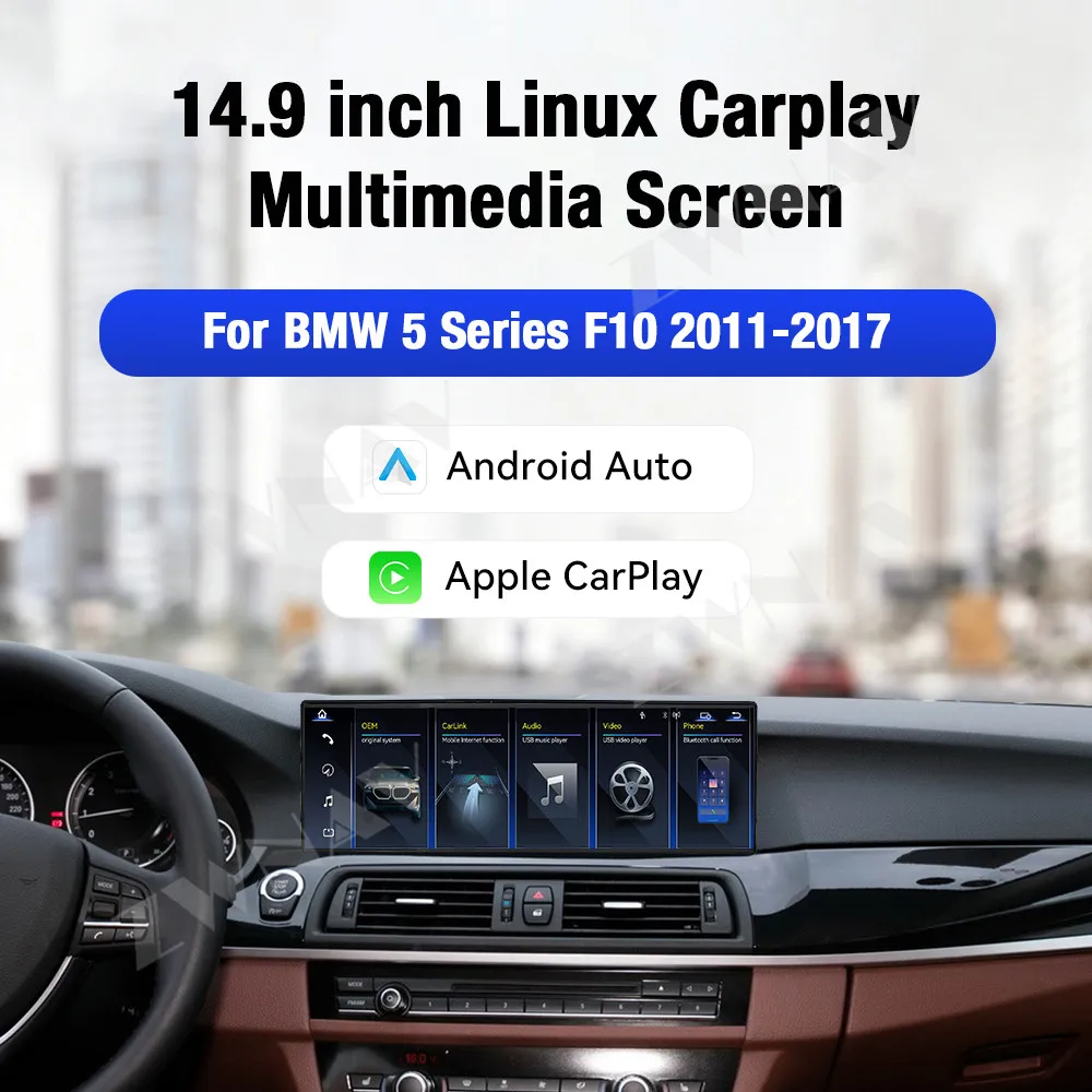 LINUX System Car DVD Player Head Unit For BMW 5 Series F10 2011-2017 GPS Navi Steering Wheel Control Car Interior Upgrade