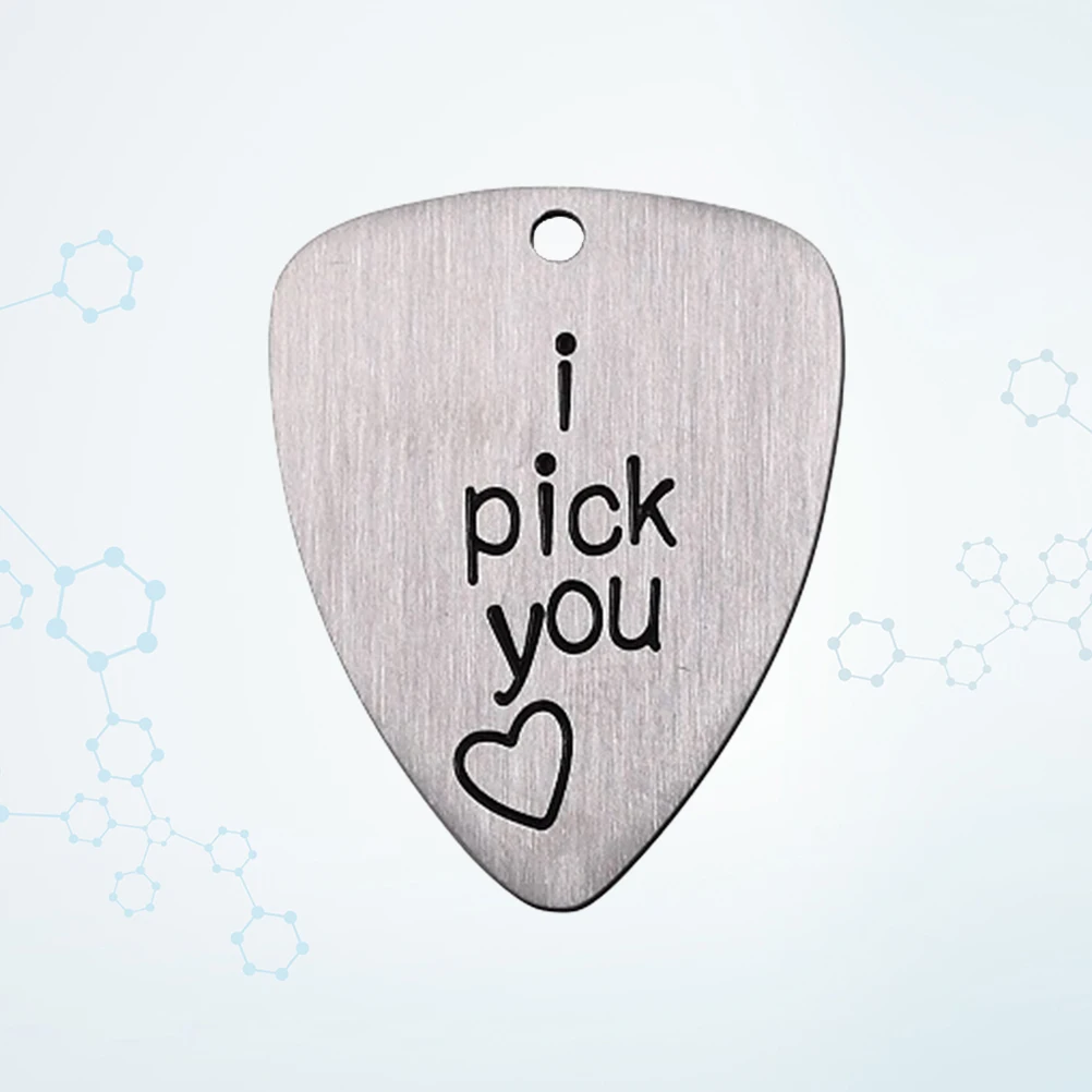 

Titanium Steel Guitar Pick I Pick You Carved High Quality Durable Sturdy Musical Instrument Accessory For Guitar Bass