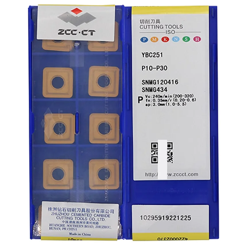 

SNMG120416 YBC251/SNMG120416-15 YBC251 SNMG120416 SNMG434 ZCC.CT Твердосплавные пластины с ЧПУ Токарные пластины для стали P10-P30