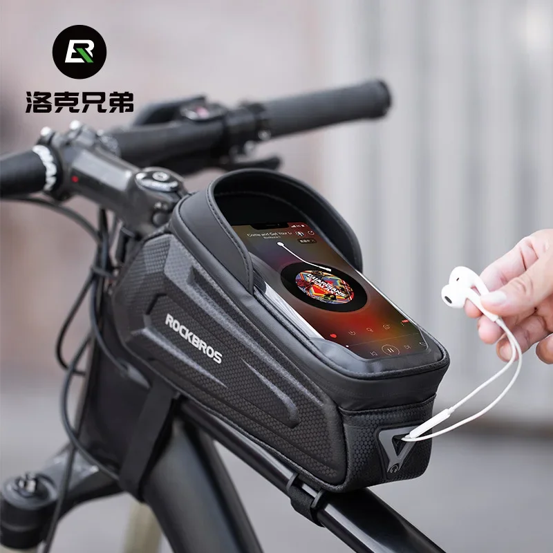 Hard shell upper tube front end bag, front beam bag, mobile phone bag, mountain road bike riding accessories