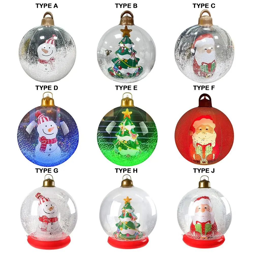 24 Inch Christmas Inflatable PVC Material Waterproof Giant Christmas Balls Clear Ball 60CM Size Holiday Decor Window Display