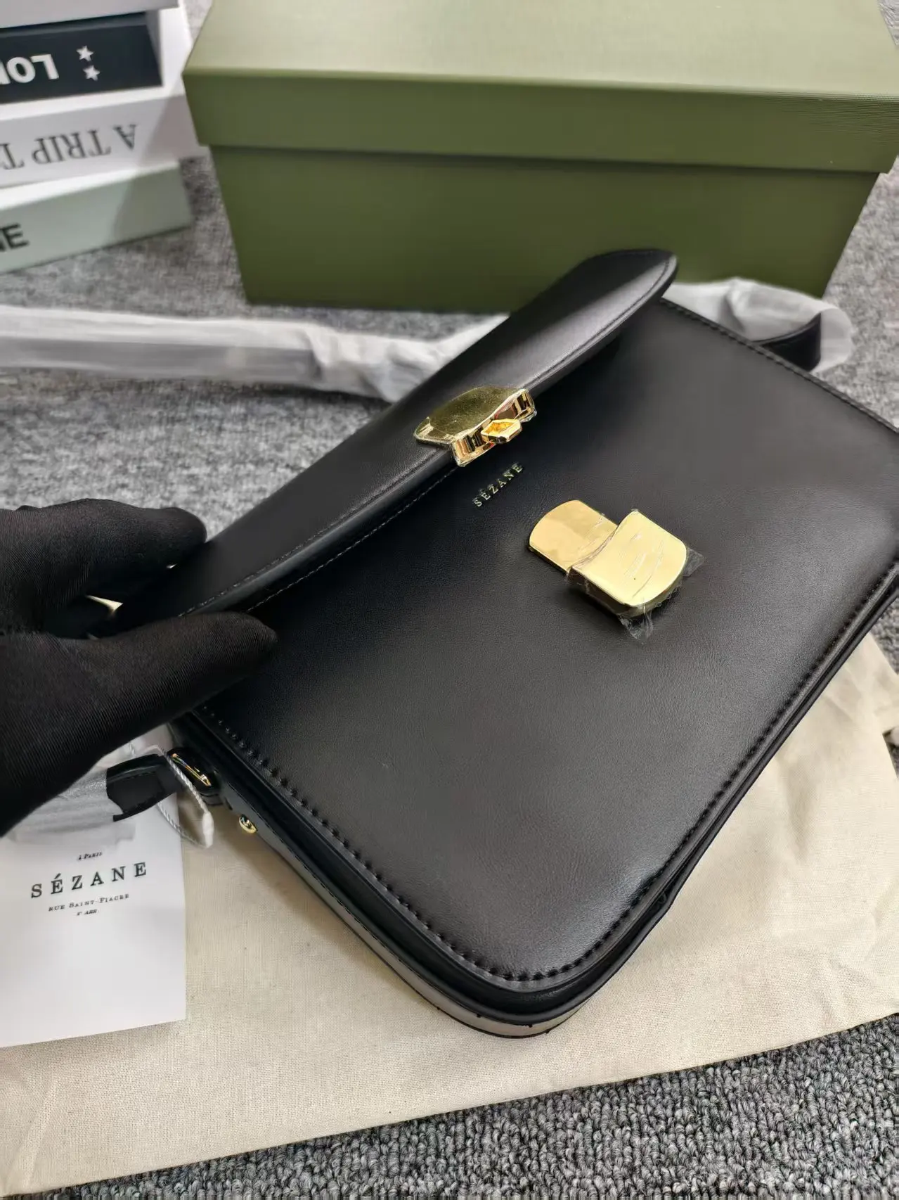 Ins الساخن الفرنسية باريس Y2K Sezana جلد طبيعي المرأة حقيبة كتف حقيبة يد رسول التوفو أنثى مصمم شعار حقائب عادية