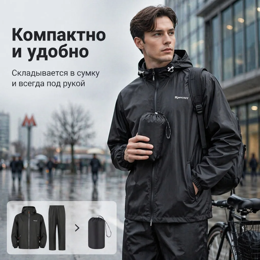 Set Giacca e Pantaloni Antipioggia Ultra-Sottili, Impermeabile per Forti Piogge, Completo Antipioggia Leggero e Traspirante per Uomo e Donna Ciclisti