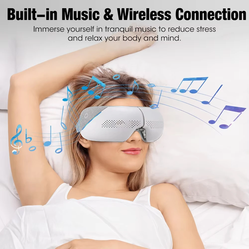 Portable 3D Eye Massager Air Compression Electric Eye Massage Equipment Foldable Smart Eye Massager with Heat