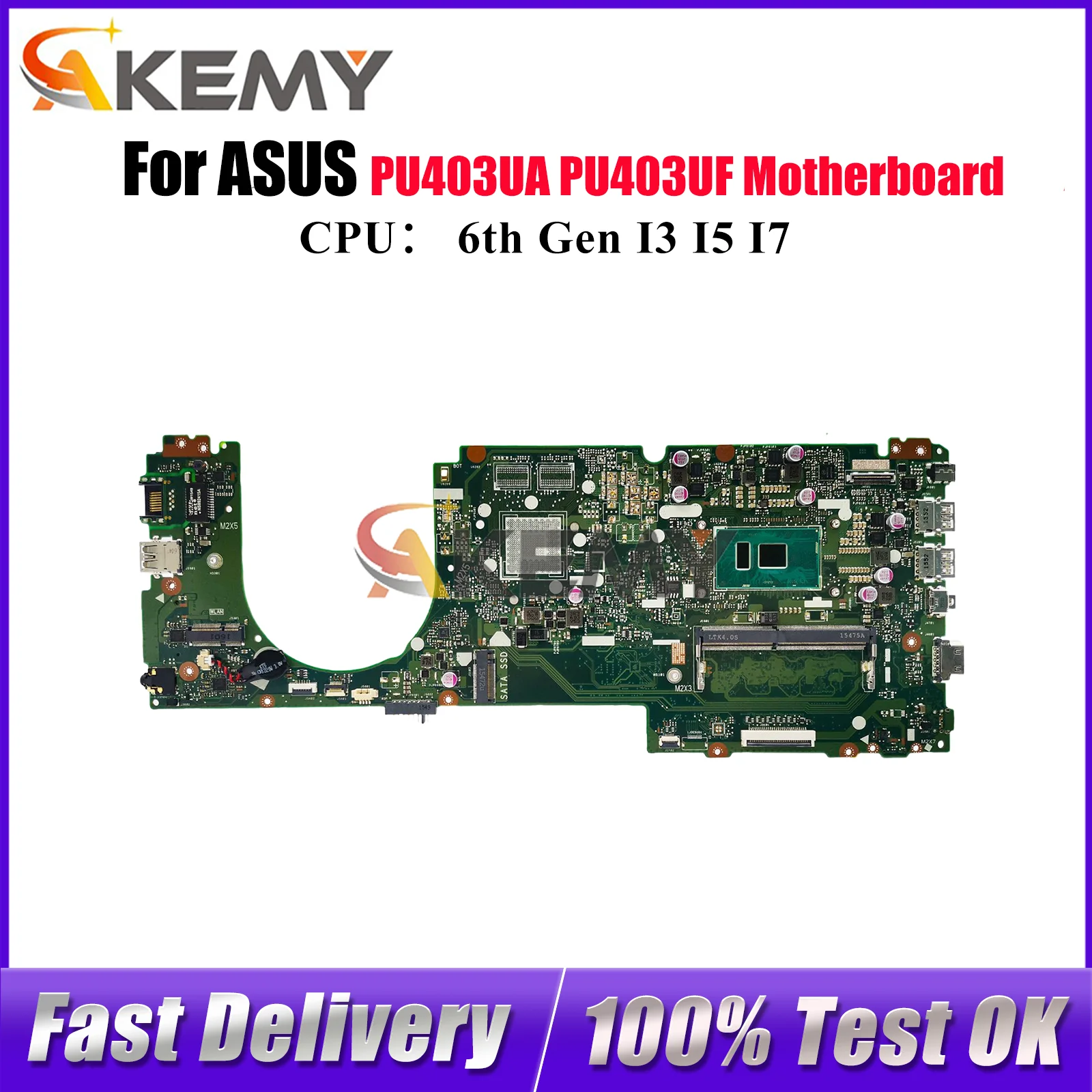 

PU403UA Laptop Motherboard For ASUS VivoBook PU403U PU403UF PU403UA Notebook Mainboard With I3 I5 I7 CPU 100% tests OK fast ship