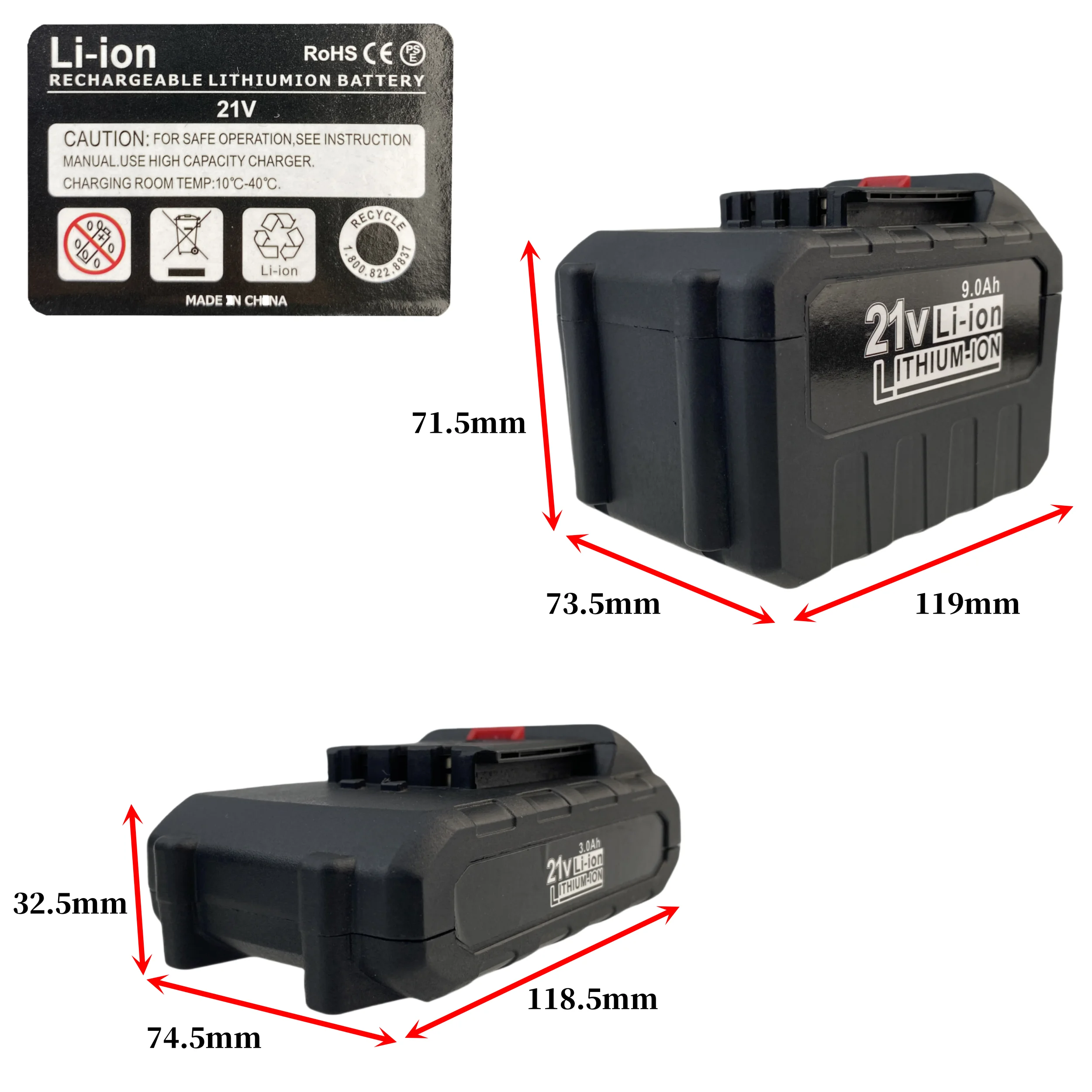 21V lithium battery suitable for Quanyou cutting machines, electric drills and other tools, compatible with other electric tools