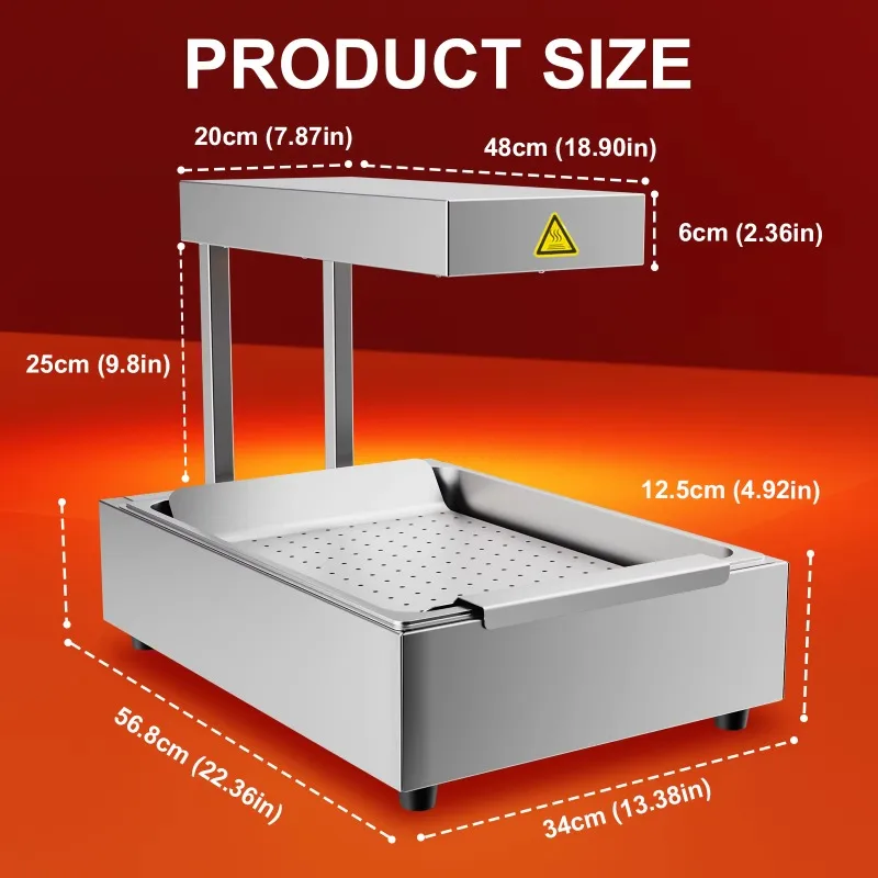 Electric French Fries Heater Food Wings Fryer and Monitor