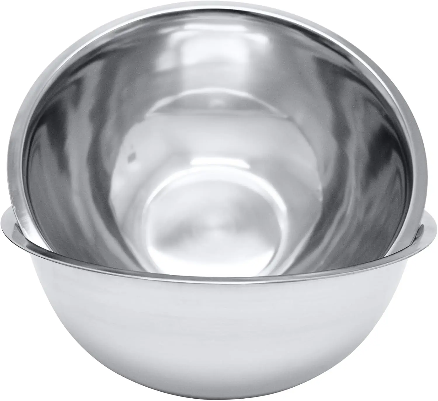 

Professional 8 Quart Stainless Steel Mixing Bowls Set of 2, Flat Base for Commercial Kitchen, 13.25 Inches Diameter