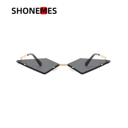 Shonemes Inverted Triangle Sunglasses Stylish Polygon Sun Glasses Small Narrow Frame Outdoor Punk Eyewear for Men Women