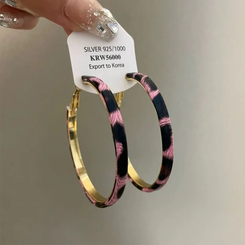 

European and American exaggerated and atmospheric geometric circle earrings, fashionable and simple ear accessories