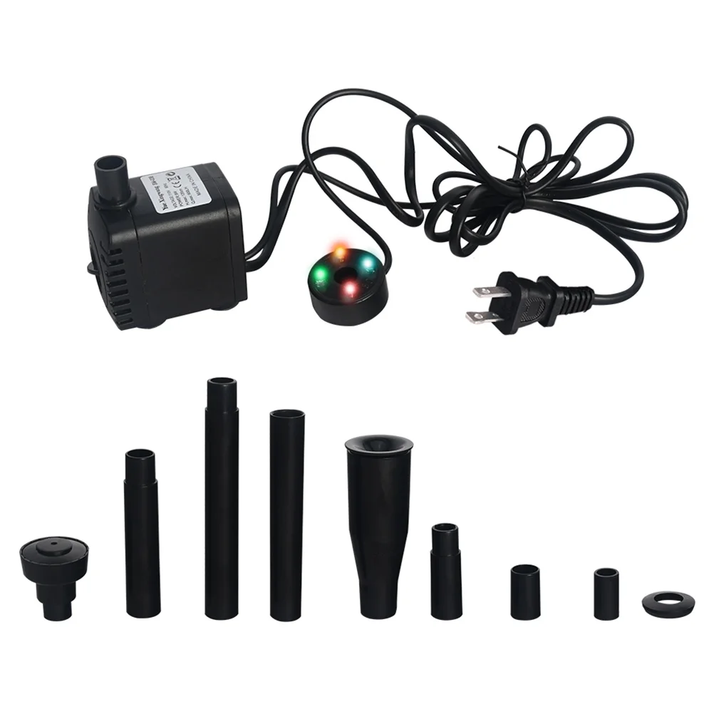 

1 set Submersible Fountain Pump Mini Abs Bird Bath Fish Tank Pond Garden Circulation Water Pump Supplies Nozzles Extension Rods