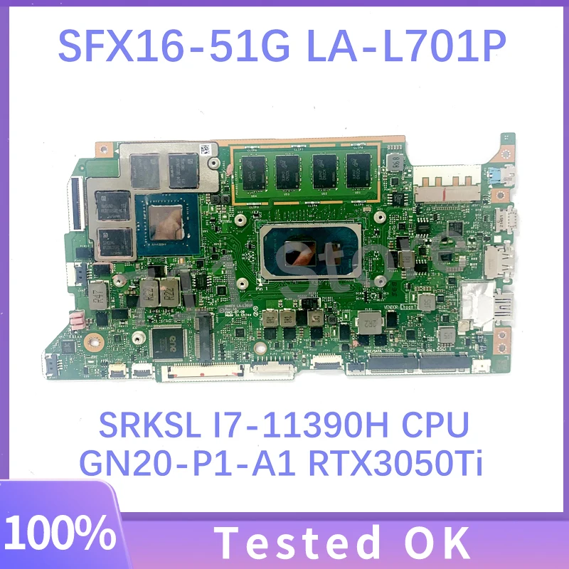 

Mainboard HH6FH LA-L701P For Acer Swift SFX16-51G Laptop Motherboard With SRKSL I7-11390H CPU GN20-P1-A1 RTX3050Ti 100%Tested OK