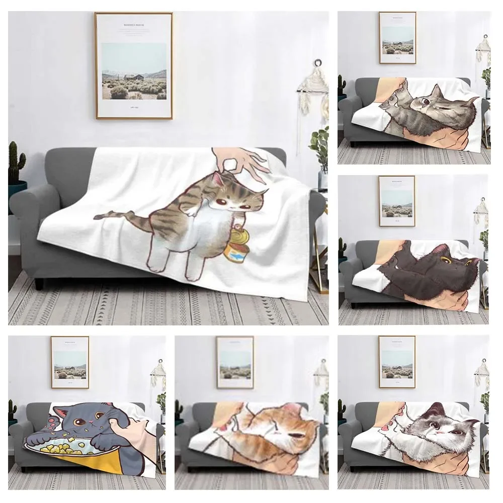 

Cute Cat Animal Baby Blanket Cover Fleece Decoration Pet Portable Lightweight Thin Throw Blanket for Home Couch Quilt