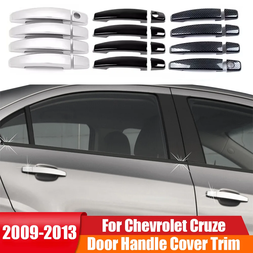 

For Chevrolet Cruze 2009-2013 Orlando 2011-2015 Car Sticker Carbon Fiber Style Silver Exterior Door Handle Moulding Cover Trim