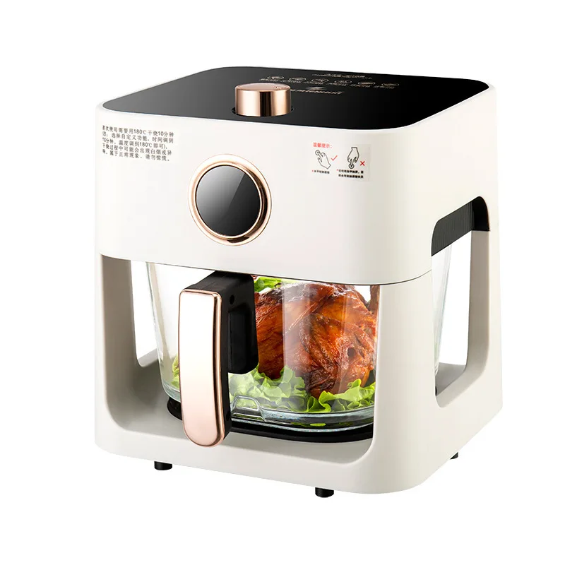 Panoramic View Air Fryer Household Multifunctional Intelligent French Fry Machine 5L Large Capacity Automatic Electric Fryer