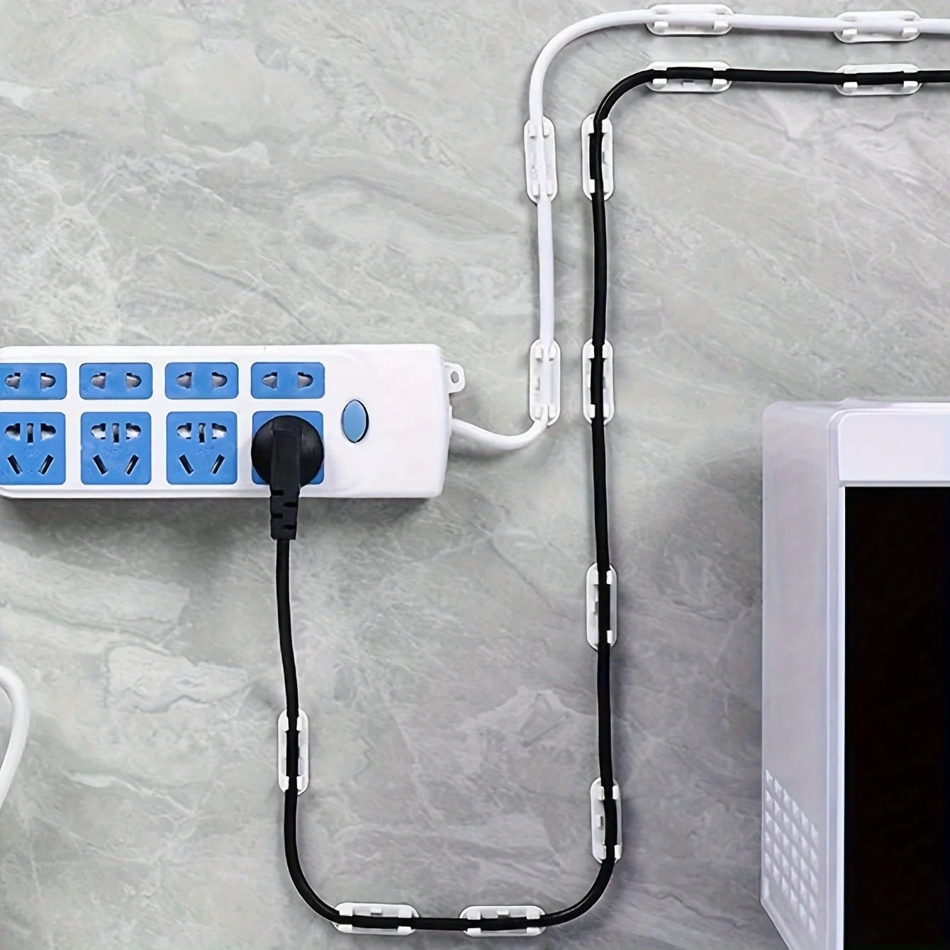 Auto-adesivo Wire Storage Strip, Seamless Wire Buckle, Inserção e Roteamento, Ferramenta Divina, 20pcs