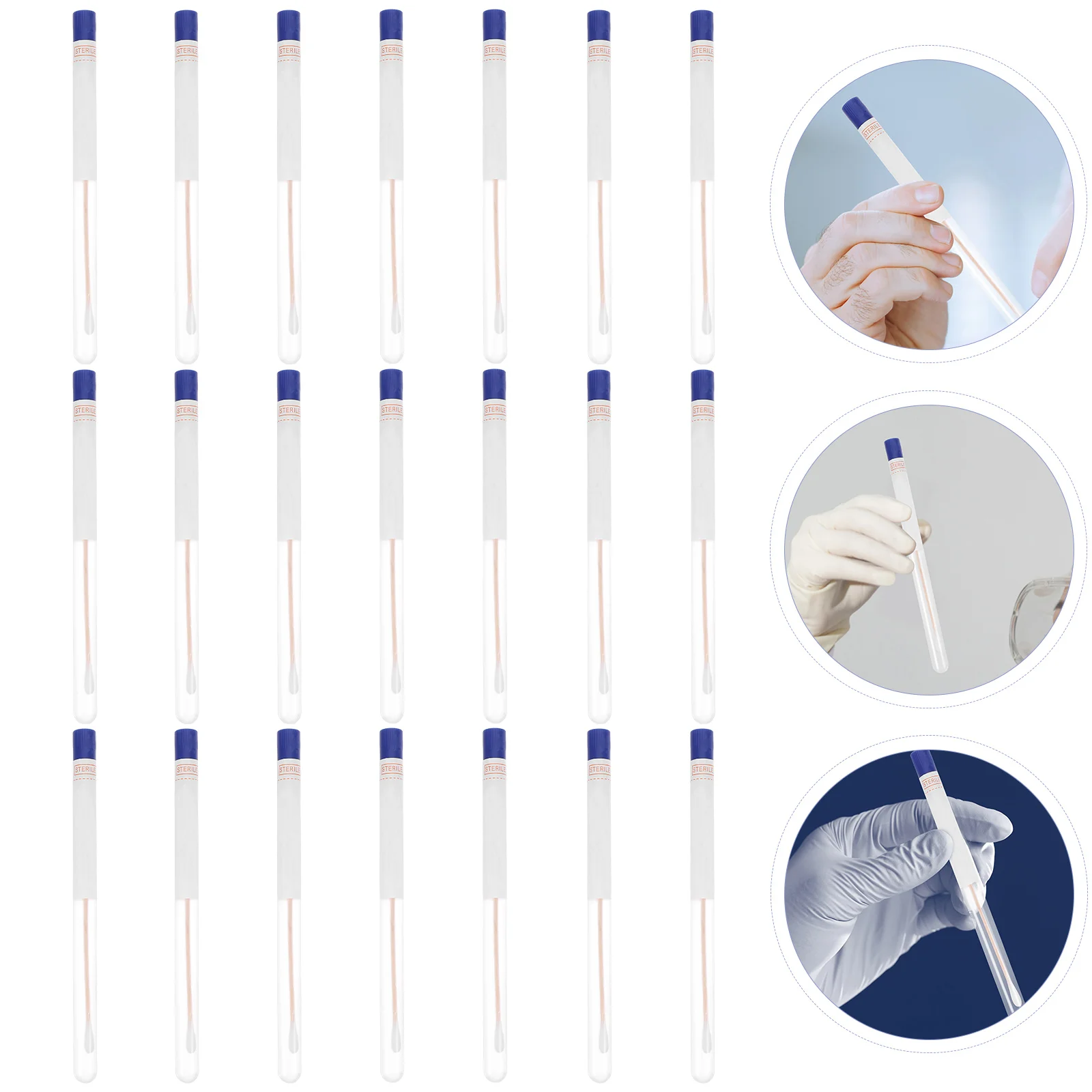 

150 Pcs Disposable Specimen Detection Sampling Cotton Swab Collection Swabs Wood Single Use Sticks