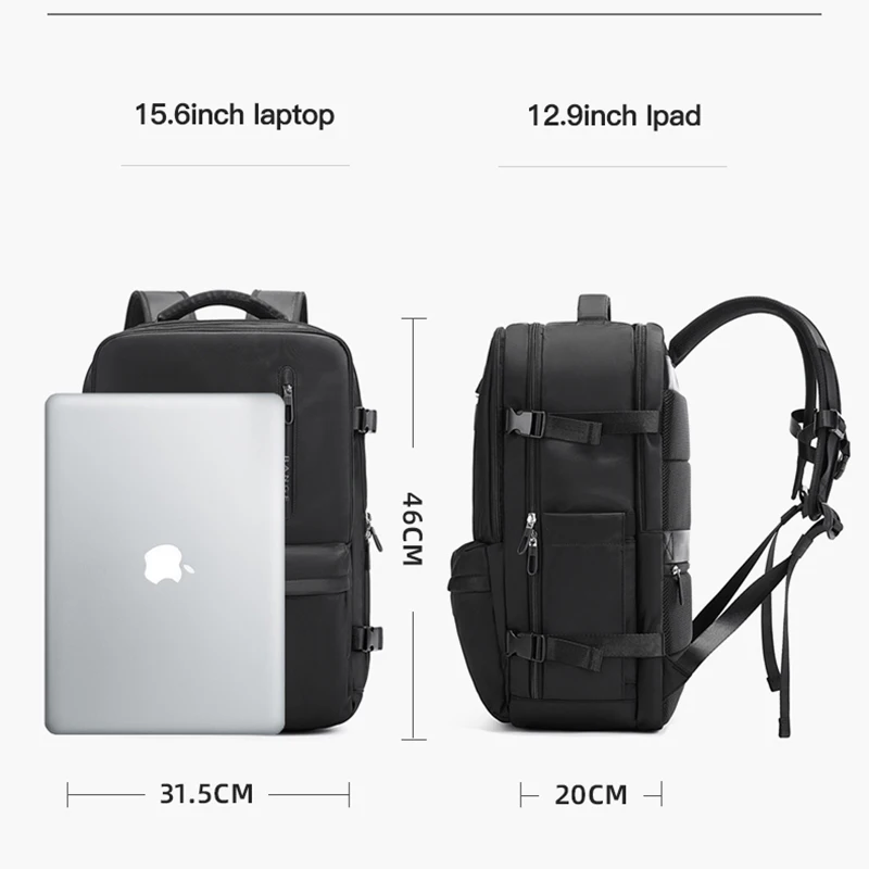 2023 Men\'s Backpack Men Business Travel Backpack Women School Expandable USB Bag Large Capacity 15.6 Laptop Waterproof Fashion