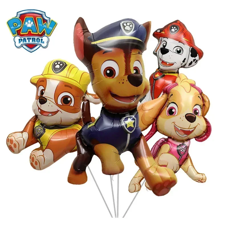 8pcs Paw Patrol Theme Party Decorations Supplies Cartoon Pieces Foil Balloons Rescue Dog Chase Marshall Kids Birthday Gift