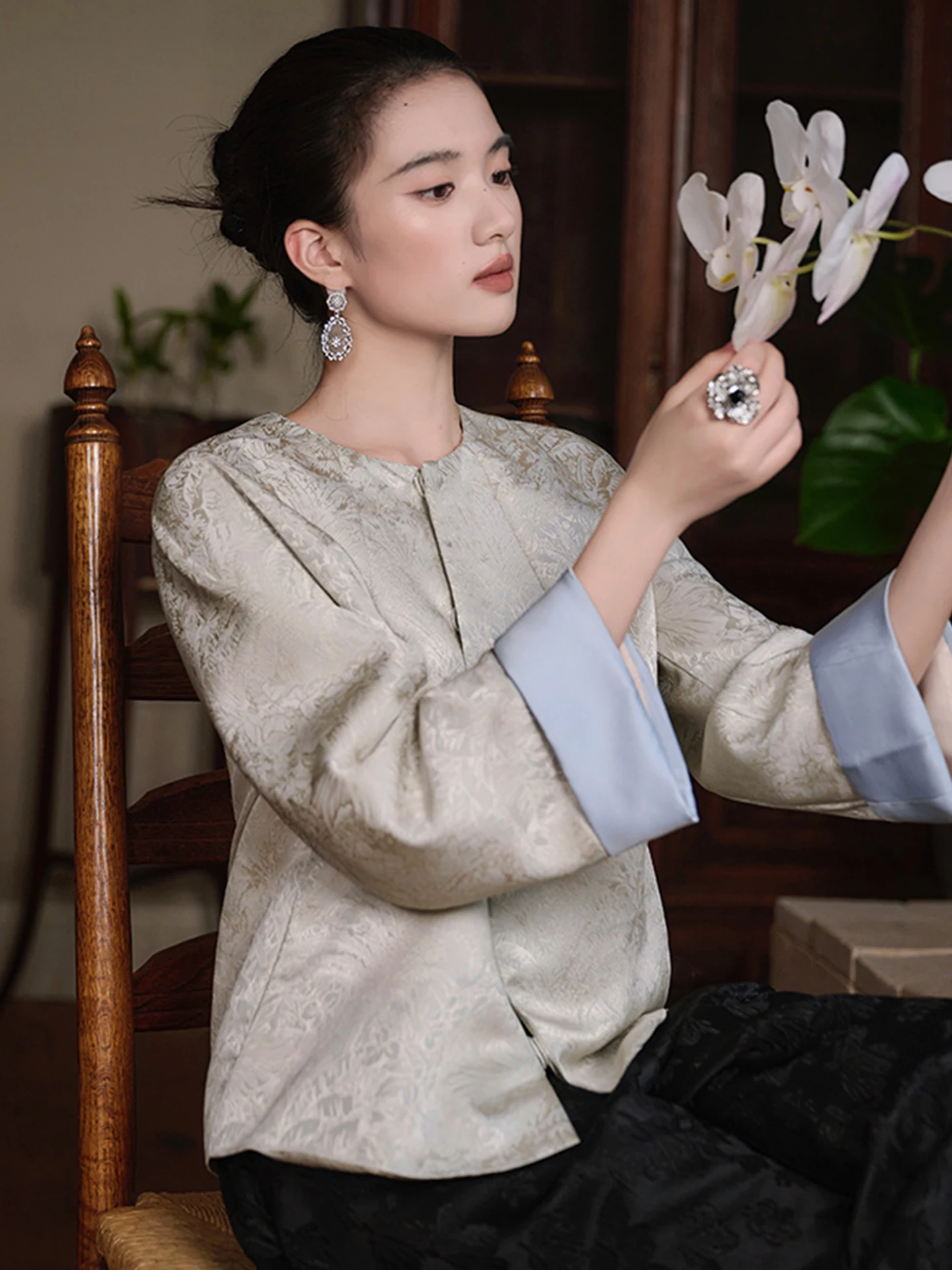 Design de outono com botão único longo Sve Jaet Color Blo Retro Faionable Versátil Top Roupas Femininas Commute Sle Solto...