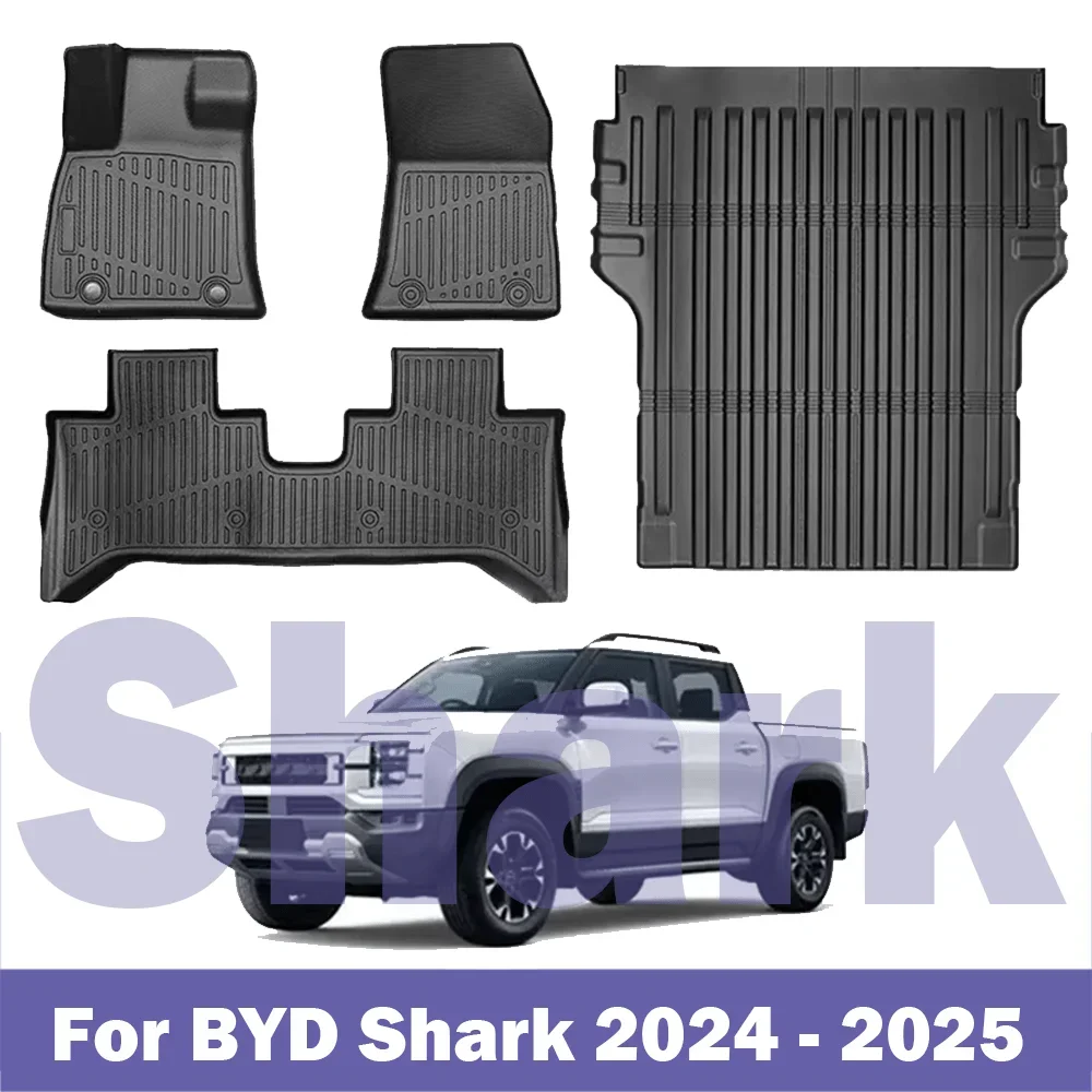 

Для BYD Shark 2025 2024, 3D подставка для ног, всепогодный материал, TPE, водонепроницаемая и противоскользящая защитная накладка, накладка на багажник, грузовая накладка