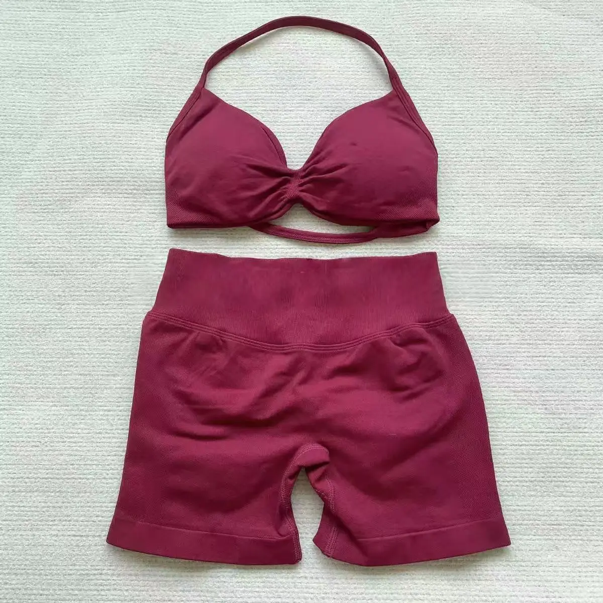 2-delige D-F logo bh-short set naadloze yoga top fitness set dames beauty back exercise running sport set fiets outdoor set