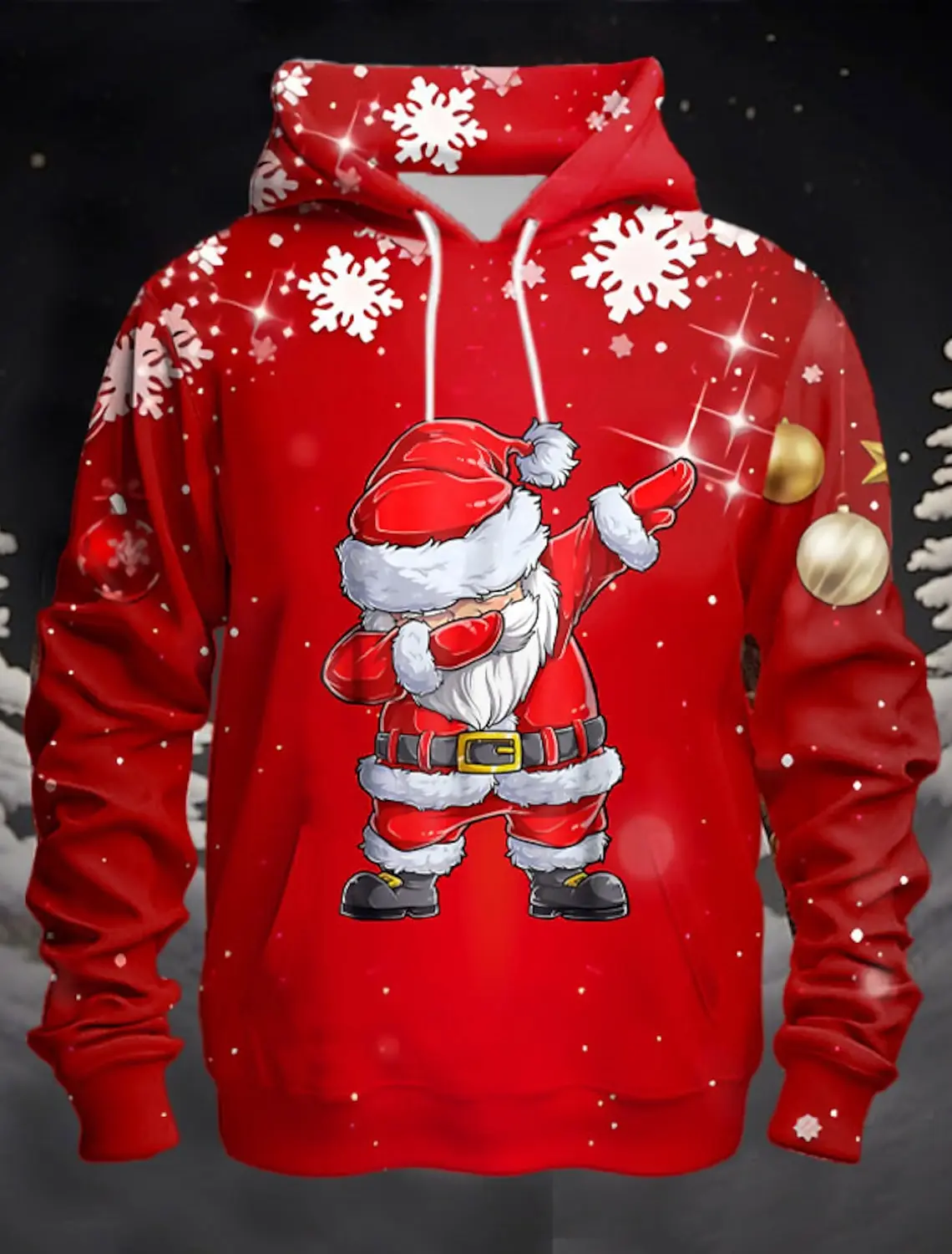 Christams Men's Hooded Hoodies New 3D Prints Funny Santa Claus Theme Sweatshirt Drawstring Sportwear Tops Casual Men's Clothing