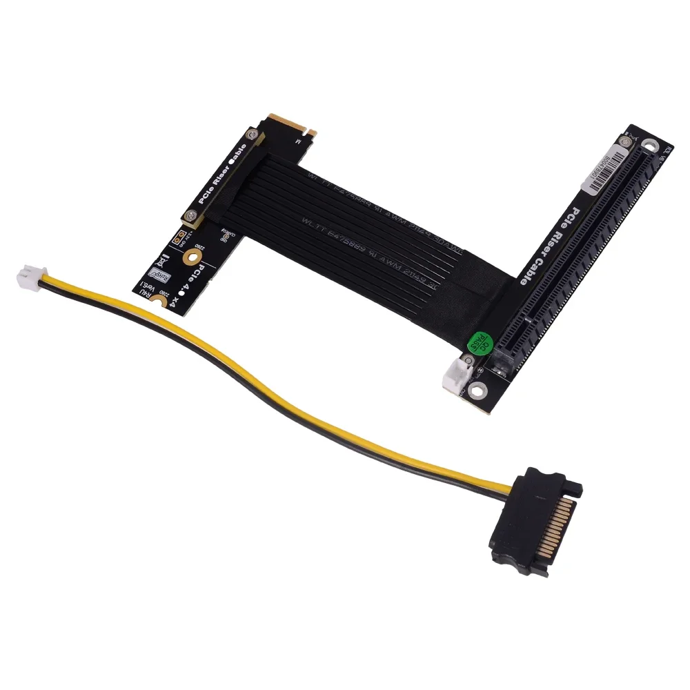M2 To Pcie X16 ADT R43 M.2 NVMe KeyM SSD To PCIe 4.0 X16 Riser Card Turn 90 Angled Graphics GPU Riser Extender M2 NGFF Gen4