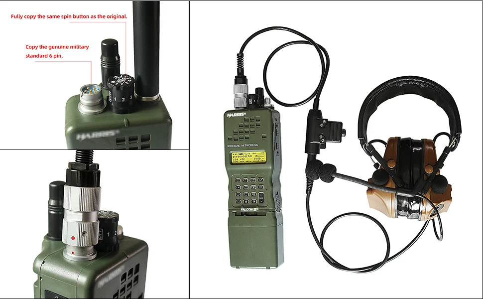 Imagem -06 - Tac-sky-modelo de Rádio Militar Walkie-talkie Manequim Virtual Fone de Ouvido Tático Ptt Pinos U94 Ptt an Prc152 152a