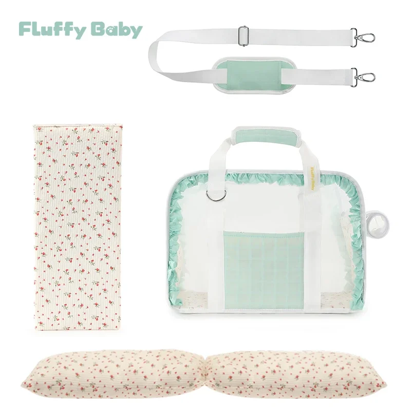 

Дышащая сетчатая сумка-переноска для маленьких собак и кошек, милая дорожная сумка для собак с рюшами, портативная сумка через плечо с ковриком