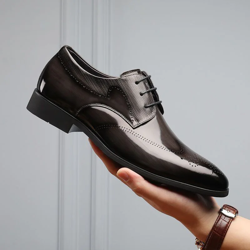 2025 Man Split Leather Shoes Rubber Sole Man Business Office Male Dress Lether Shoes Genuine Leather Wedding Party Shoes Plus 48