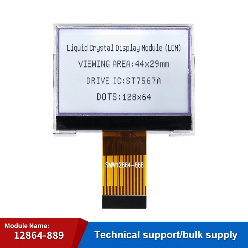 

12864 -653COG，SPI LCD Display, Parallel Serial Port, 3.3V, Dot Matrix Module, Driver IC ST7567A,