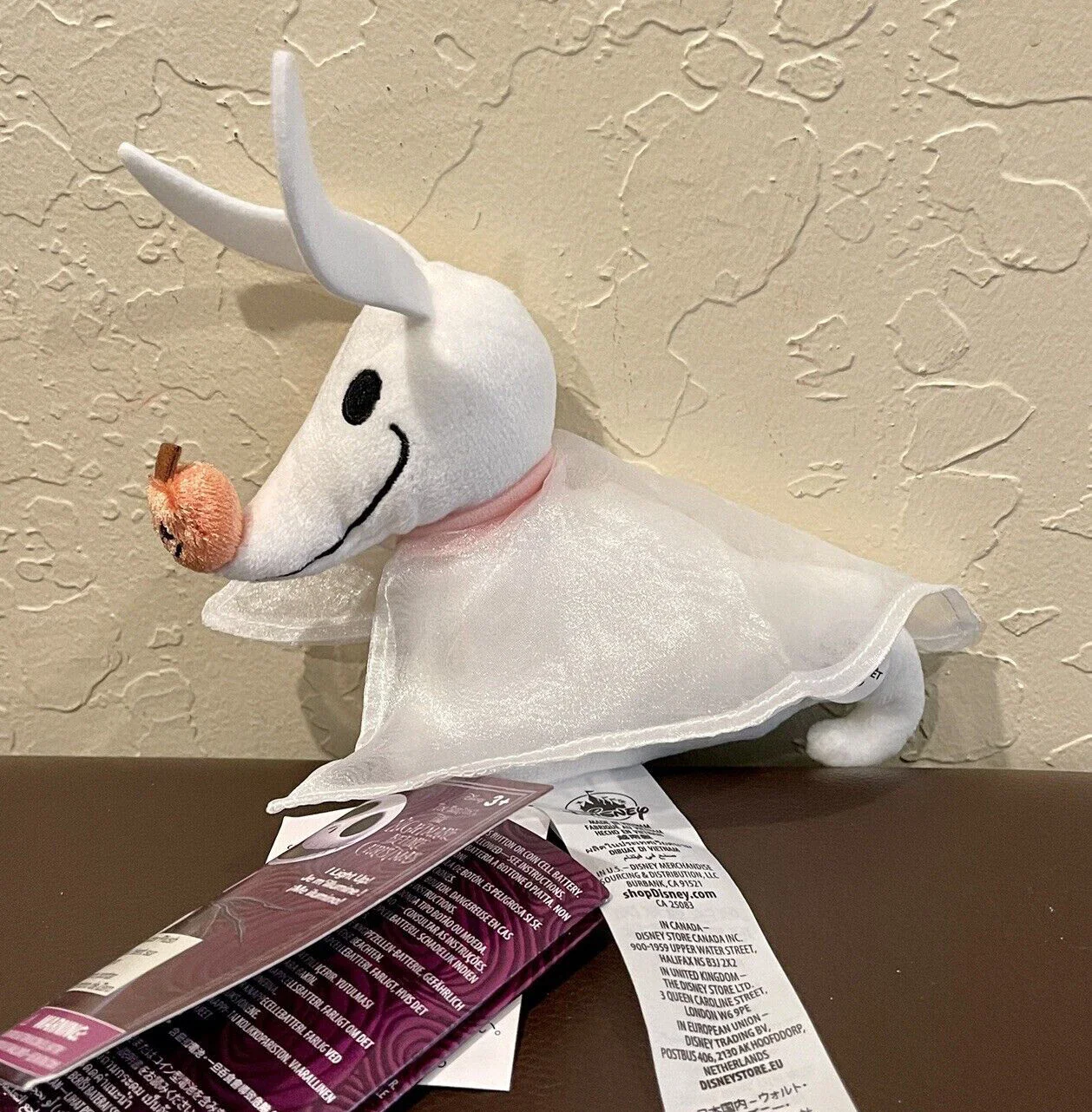 Disney Halloween Zero Light Up Schultermagnet Plüschtier Nightmare