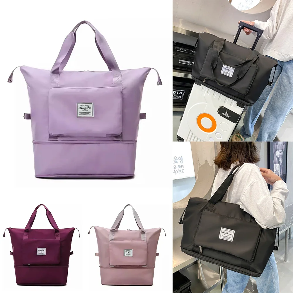 

Folding Bag Travel Bags for Women Large Capacity Waterproof Storage Tote Carry Women Shoulder Pack Luggage Zipper Handbag