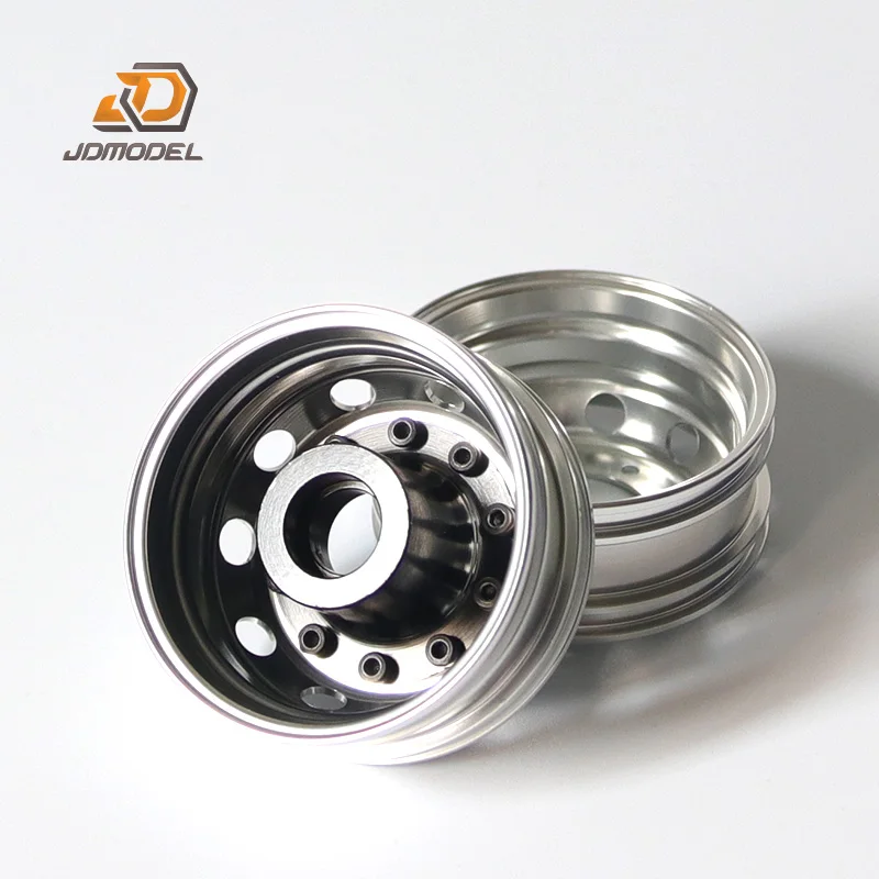 JDM 1:14 Trailer Wheel Hub Metal Drum Front Narrow JDM-6 For Tamiya  Lesu Scania Man Actros Volvo Car Parts