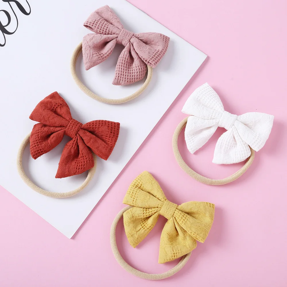 Jacquard Children's Headband,  Nylon Bow Headband, Pure Cotton Fabric Infant and Girl Cotton Headdress