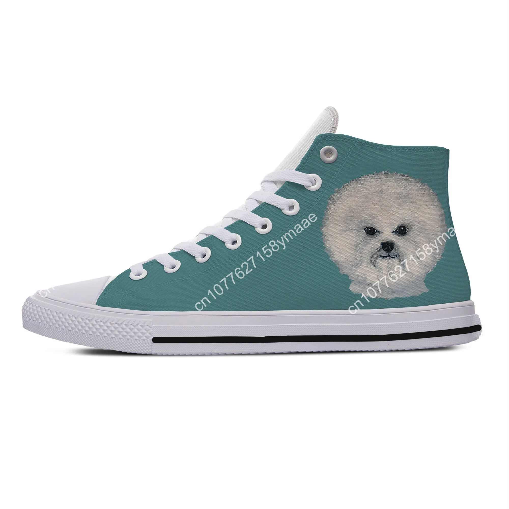 Hot Cool Bichon Frise Animal Dog Cut Kawaii Lightweight High Top Canvas Shoes Men Women Casual Sneakers Classic Board Shoes